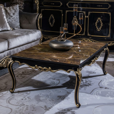 Holz Couchtisch Kaffisdësch Bäizestell Design Dësch Wunnzëmmertësch Dëscher