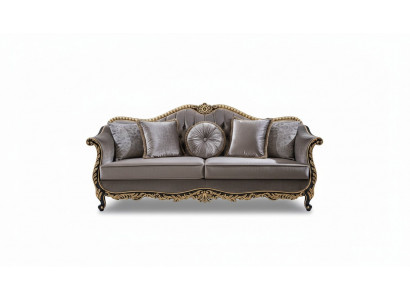 Klassesche Luxus Sofa 3 Sëtzer Sofas Sëtz Stoff Design Canapé Stil Textil