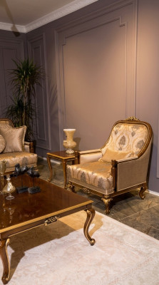 Miwwelen Still Design Fauteuil Textil Stuff Luxus Design Barock Rokoko