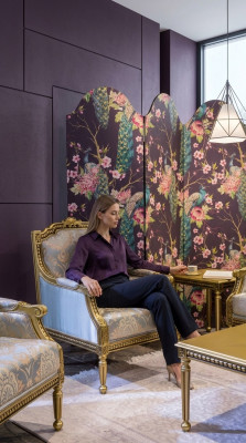 Fauteuil Einsëtzeger Luxus 1 Sëtz Polster Sëtz Designer Textil Sëtz Stoff Art déco