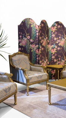 Fauteuil Einsëtzeger Luxus 1 Sëtz Polster Sëtz Designer Textil Sëtz Stoff Art déco