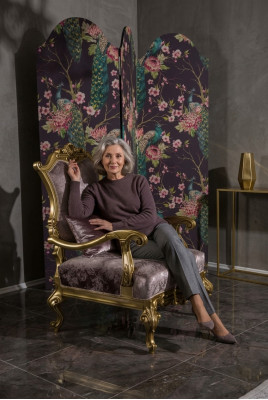 Fauteuil Einsëtzer Luxus 1 Sëtzer Polster Sëtz Barock Textil Stoff Art déco