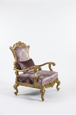 Fauteuil Einsëtzer Luxus 1 Sëtzer Polster Sëtz Barock Textil Stoff Art déco