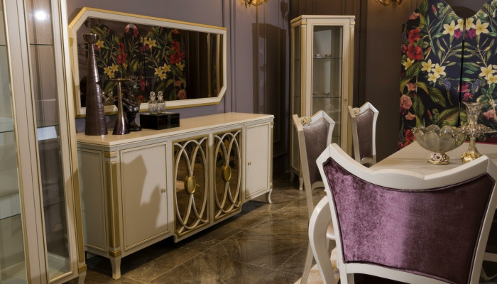 Klassesch Set Vitrin rtv Sideboard Luxus Vitrin Schief Set 2 Deel.