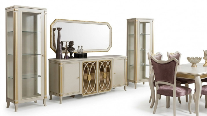 Klassesch Set Vitrin rtv Sideboard Luxus Vitrin Schief Set 2 Deel.