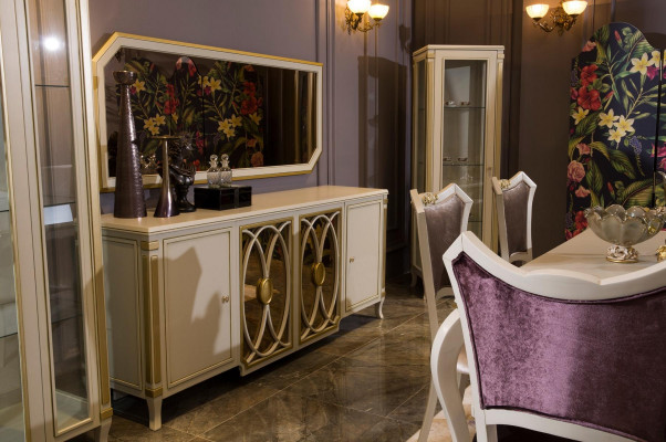 Sideboard Luxus Holz Credenz Schief Schief Wohnzimmer Glasschaf Neien