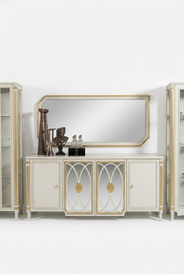 Sideboard Luxus Holz Credenz Schief Schief Wohnzimmer Glasschaf Neien