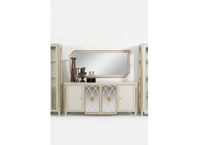 Sideboard Luxus Holz Credenz Schief Schief Wohnzimmer Glasschaf Neien