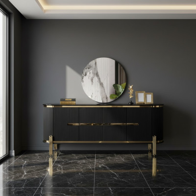 Sideboard Luxus Schaf Regal Holz Anrichte Schief Wohnzimmer Modern Designer