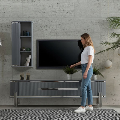 TV-Schaf Luxus-Sideboard Kommode Miwwel Wunnzëmmeraschau Schief Reol Holz