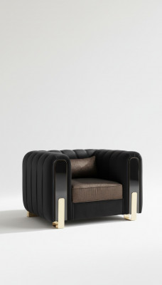 Medusa Sessell Luxus Monosëtz Couch Textil Polster Miwwelen Couchen Schwaarz Stoff