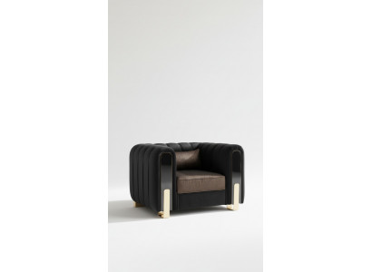 Medusa Sessell Luxus Monosëtz Couch Textil Polster Miwwelen Couchen Schwaarz Stoff