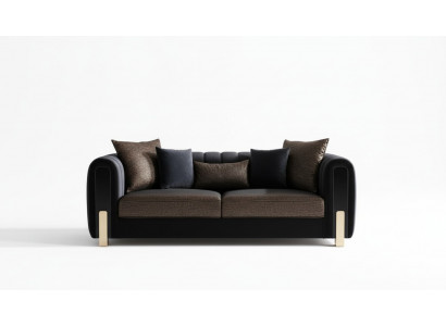 Medusa Drësëtzer Sofa 3 Sëtzer Couches Sofas Luxus Polster Canapé Schwaarz Stoff