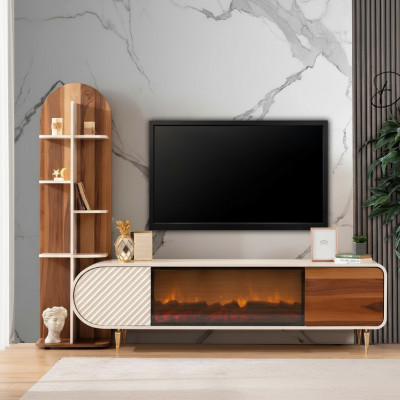 Kamäin Sideboard Feier Imitatioun Schaf Regal Sideboard Lowboard RTV TV Holz Nei