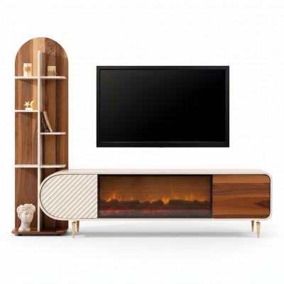 Kamäin Sideboard Feier Imitatioun Schaf Regal Sideboard Lowboard RTV TV Holz Nei