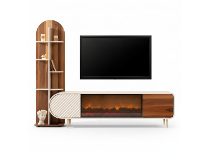Kamäin Sideboard Feier Imitatioun Schaf Regal Sideboard Lowboard RTV TV Holz Nei