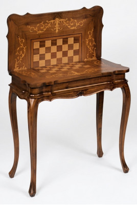 Spilldësch Schach Schachdësch Dësch Holz Dëscher D'Spill Miwwelen Antik Stil Nei