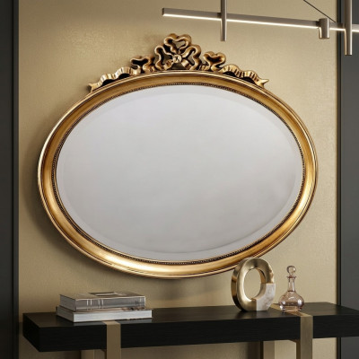 Spigel Klassesch Holz Ovale Wandspegeli Spigel Design Gold Wunnzëmmer Nei