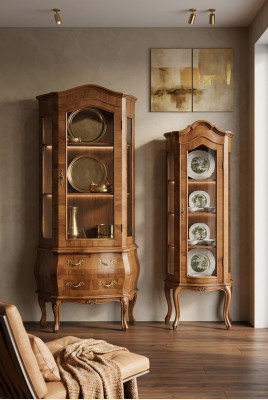 Luxus Vitrinneschaf Klassesch Vitrinnen Wunnzëmmer Schiefen Anrichte Holz Nei