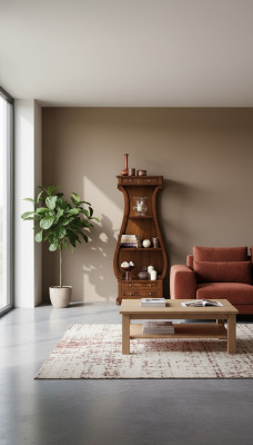 Vitrinnen Design Regal Wunnwand Wunnzëmmer Mauer Regal Holz Vitrinn Miwwelen Schiefen