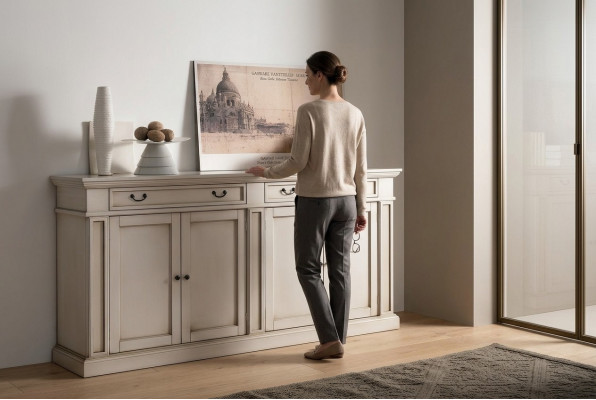 Miwwelen Anrichte Klassesch Barock Stil Kommode Sideboard Kommoden Holz Schaf