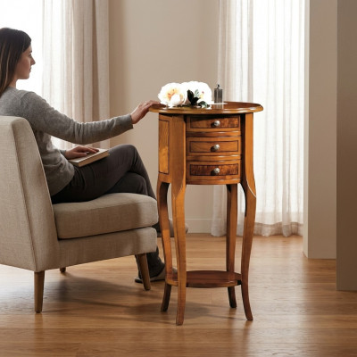 Beistelltisch Couchtisch Oval Kommode Dëscher Konsole Design Holz Dësch Nei