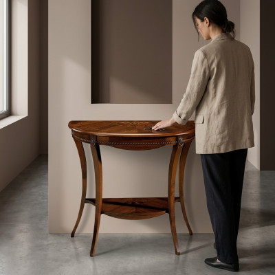 Konsolendësch Couchtisch Säitentësch Kaffisdësch Canapé Holz Dësch Antik Stil