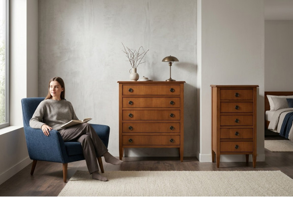 Massivt italienescht Miwwelensemble - Héichschaf, Kommode, Sideboard fir stilvoll Arichtung