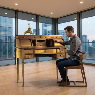 Steierdësch Büro Dësch Edel Holzdëscher Barock Rokoko Antik Stil Miwwelen Better