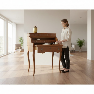 Barock Schreifdësch Büro Dësch Edel Holz Dëscher Rokoko Antik Stil Miwwelen Italien