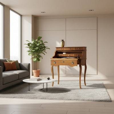 Barock Schreifdësch Büro Dësch Edel Holz Dëscher Rokoko Antik Stil Miwwelen Italien