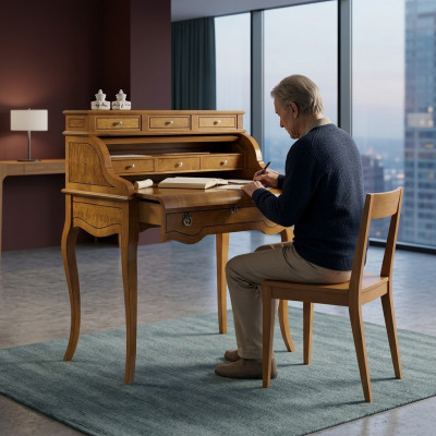 Schreifdësch Büro Dësch Edel Holz Dëscher Barock Rokoko Antik Stil Miwwelen Nei