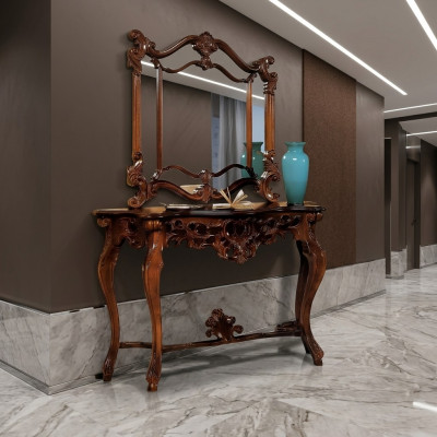 Designer Konsolendësch Holzdësch Konsol Luxus Konsolendëscher Italien Miwwelen