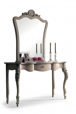 Konsole + Spigel Designer Konsolendësch Holz Dësch Konsole Luxus Set 2 tlg.
