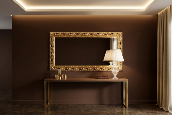Italienesch Klassiker Designer Spigel Miwwelen Wandspigel Holz Gold Miwwelen Nei