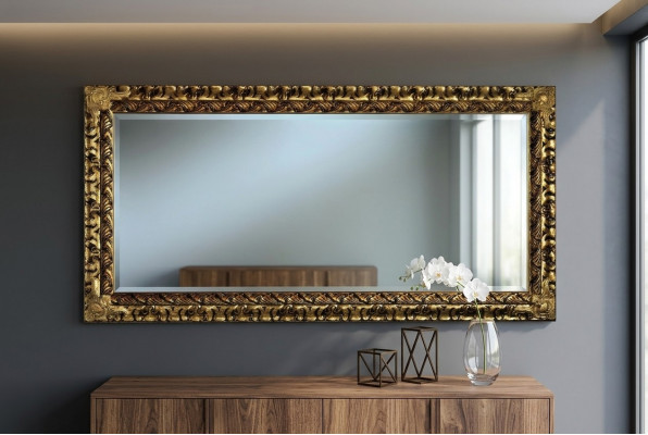Spigel Italienesch Klassesch Designer Miwwelen Wandspigel Holz Gold Neie XXL