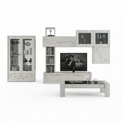 Design Wandkabinett Regal Wunnzëmmer Holz Schiefen Vitrina Wand Regaler Italien Nei