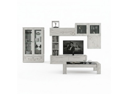 Design Wandkabinett Regal Wunnzëmmer Holz Schiefen Vitrina Wand Regaler Italien Nei