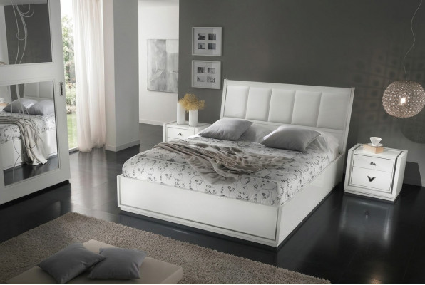 Garnitur Set 3 Stéck Schlofkummer Bett Nuetsdësch Grupp Duebelbetter Luxus Better