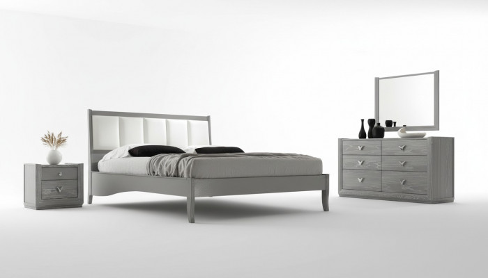 Schlofzëmmer Bett Nuetsdësch Better Holz Grupp Duebel Design Garnitur Set 3er-Set.