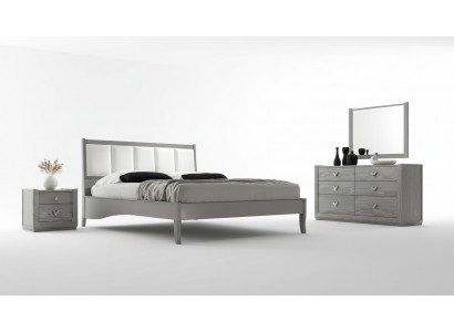 Schlofzëmmer Bett Nuetsdësch Better Holz Grupp Duebel Design Garnitur Set 3er-Set.