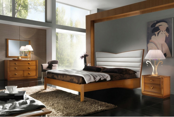 Luxus Set Schlofzëmmer Bett Nuetsdësch Duebel Hotel Better Polster Design 3tlg.