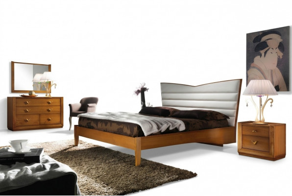Luxus Set Schlofzëmmer Bett Nuetsdësch Duebel Hotel Better Polster Design 3tlg.