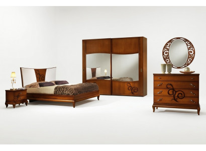 Schlofkummer Bett Nuetsdësch Gaderobeschaf Kommod Spigel Luxus Nei Set 6tlg.