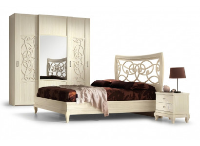 Luxe Bett Nuetsdësch Better Duebel Bettgestell Set aus 3 Stéck. Schlofzëmmer.