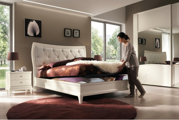 Schlofkummer Bett Nuetsdësch Duebelbetter Modern Bettgestell Bett Set 3-deleg.