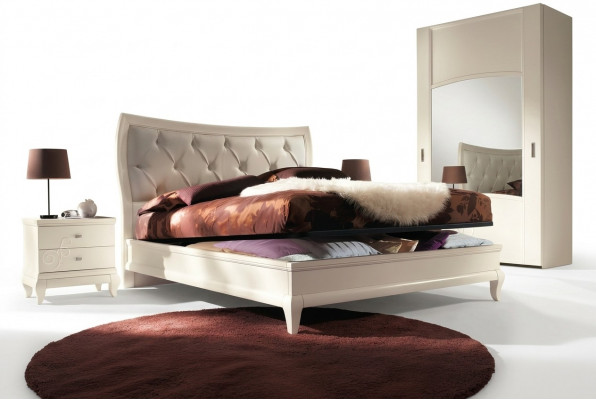 Schlofkummer Bett Nuetsdësch Duebelbetter Modern Bettgestell Bett Set 3-deleg.