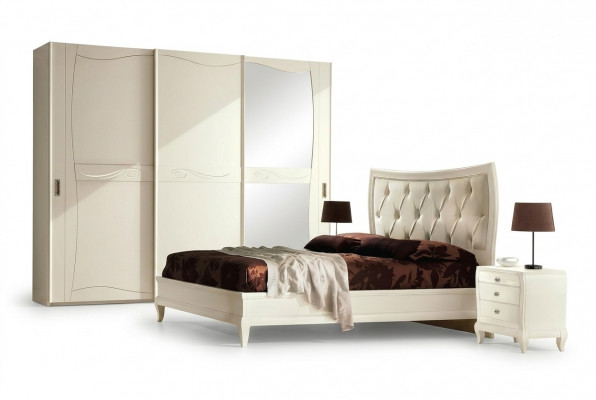 Schlofkummer Bett Nuetsdësch Duebelbetter Garnitur Bettgestell Better Set 3tlg.