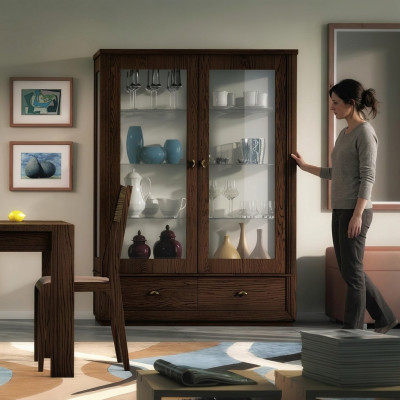 Vitrinn Luxus Buttekvitrinn Vitrinnen Glasschaf Modern Holz Gro Regal Kommode