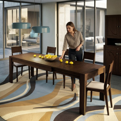 Iessdësch Auszuchs-Dësch Dëscher Iessdëscher Miwwelen XXL Holz Design Modern Nei